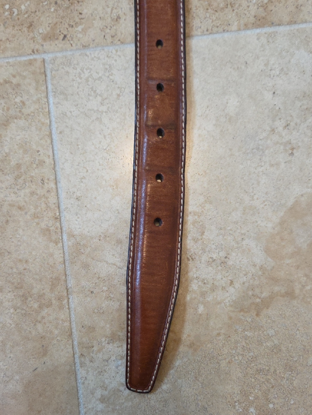 MEN'S POLO RALPH LAUREN CLASSIC PONY BROWN LEATHER BELT SOLID BRASS BUCKLE - Picture 6 of 12